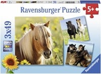Ravensburger Puzzle Pferde Kinderpuzzle 3x49 Teile Ponys