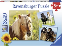 Ravensburger Puzzle Pferde Kinderpuzzle 3x49 Teile Ponys