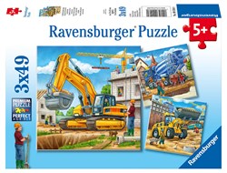 Ravensburger Baufahrzeuge Puzzle - Kinderpuzzle 3x49 Teile Karton