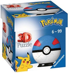 Ravensburger 3D Puzzle 11265 - Puzzle-Ball Pokémon Pokéballs - Superball - [EN] Great Ball - 54 Teile - für Pokémon Fans ab 6 Jahren