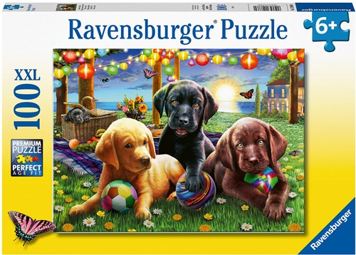 Ravensburger Puzzle Hunde Picknick - XXL Kinderpuzzle 100 Teile Tiere