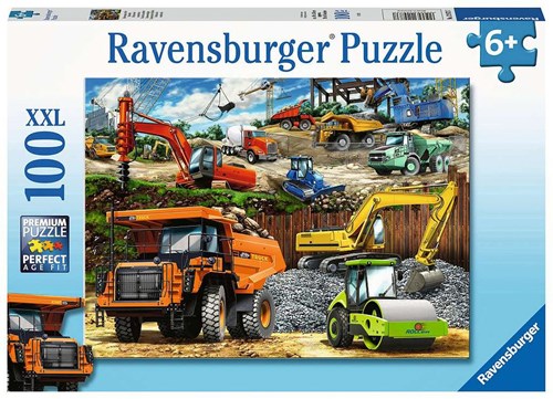 Ravensburger Puzzle Baufahrzeuge - Kinderpuzzle 100 XXL Teile