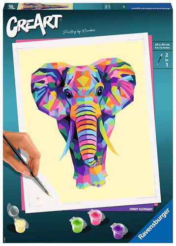 Ravensburger Malen nach Zahlen - CreArt Elephant Malset für Erwachsene