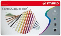 STABILO aquacolor - Premium Aquarell-Buntstifte Metall-Etui 36 Farben