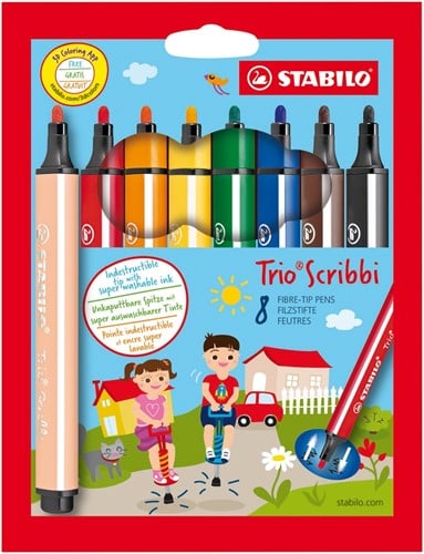 STABILO Trio Scribbi Filzstift Fettdruck Mehrfarbig 8, 1