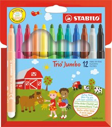 Dicker Filzstift - STABILO Trio Jumbo - 12er Pack - 12 Farben