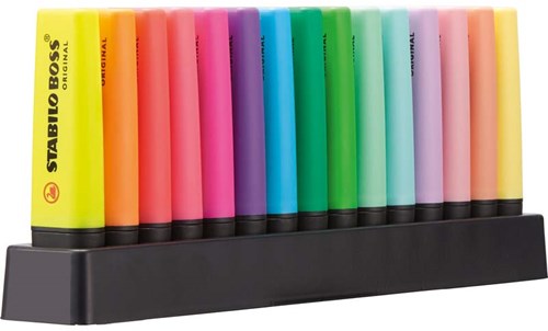 Stabilo Textmarker Deskset 15 Stück - 9 Standard + 6 Pastellfarben