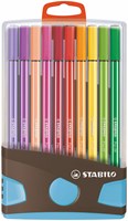 STABILO Pen 68 - Premium-Filzstift - ColorParade - anthrazit/hellblau - mit 20 Farben