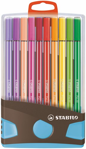 STABILO Pen 68 - Premium-Filzstift - ColorParade - anthrazit/hellblau - mit 20 Farben