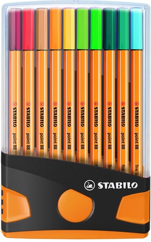 STABILO point 88 - Fineliner 0,4 mm - ColorParade anthrazit/orange 20 Farben