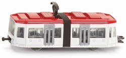SIKU 1011, Straßenbahn, Metall/Kunststoff, Weiß/Rot, Standard-siku-Eisenbahnkupplungen zum Verbinden mit anderen Zügen