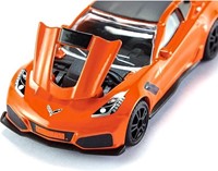 SIKU 1534, Chevrolet Corvette ZR1, Orange/Schwarz, Öffenbare Motorhaube, Spielzeugfahrzeug für Kinder-2