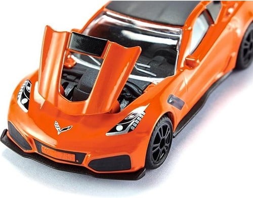 SIKU 1534, Chevrolet Corvette ZR1, Orange/Schwarz, Öffenbare Motorhaube, Spielzeugfahrzeug für Kinder-2