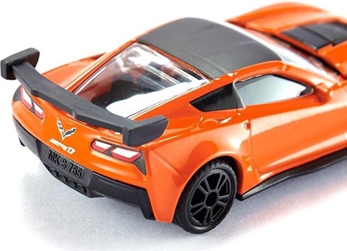 SIKU 1534, Chevrolet Corvette ZR1, Orange/Schwarz, Öffenbare Motorhaube, Spielzeugfahrzeug für Kinder-3