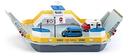 Siku Autofähre Spielzeug Boot 1:50 mit Autos und beweglichen Rampen-2