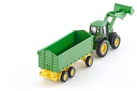 SIKU 1843, John Deere Traktor mit Frontlader und Anhänger, 1:87, Metall/Kunststoff, Grün, Kippbarer Anhänger-2