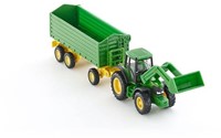 SIKU 1843, John Deere Traktor mit Frontlader und Anhänger, 1:87, Metall/Kunststoff, Grün, Kippbarer Anhänger-3