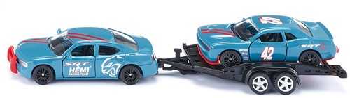 siku 2565, Dodge Charger mit Dodge Challenger SRT Racing, Himmelblau, Metall/Kunststoff, 1:55, Öffenbare Türen