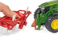 SIKU 3282, John Deere 6210R Traktor, 1:32, Metall/Kunststoff, Grün, Achsschenkellenkung und Kupplung-3