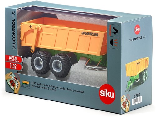 SIKU 6780, Tandem-Achs-Anhänger, 1:32, Fernsteuerbar, Für SIKU CONTROL Fahrzeuge mit Anhängerkupplung, Metall/Kunststoff, Orange-2