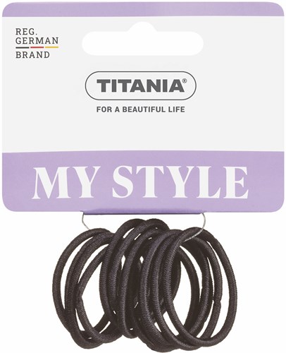 Titania Haar elastiek 2mm dia 3cm 12 stuks - zwart
