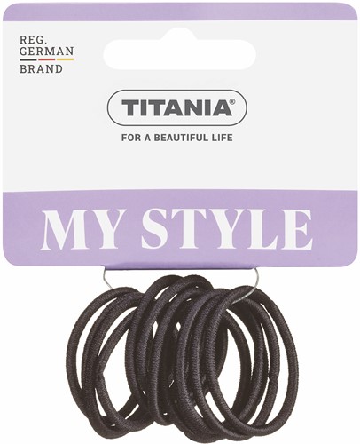 Titania Haar elastiek 2mm dia 3cm 12 stuks - zwart