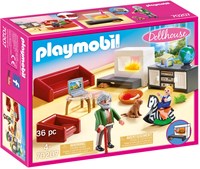 PLAYMOBIL Dollhouse 70207 Gemütliches Wohnzimmer, mit Lichteffekt, ab 4 Jahren
