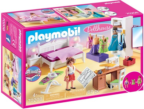 Playmobil Dollhouse Schlafzimmer Spielset mit Mode-Design-Ecke - 70208
