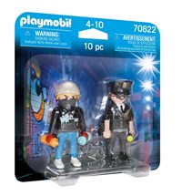 Playmobil Polizei Spielzeug DuoPack Polizist und Graffiti Sprüher 70822