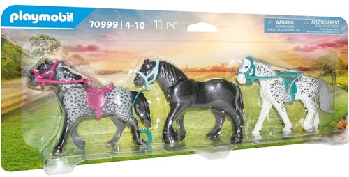 Playmobil Country - 3 Pferde: das Friesenpferd, der Knabstrupper & der Andalusier 70999