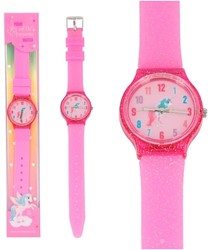 Depesche Mädchen Armbanduhr Einhorn Glitzer Silikonarmband