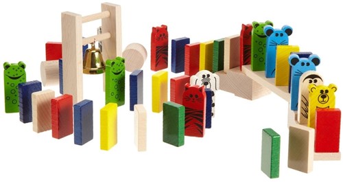 Haba Domino Spielset - bunte Holz-Dominosteine und Tiere für Kinder