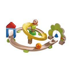 Haba Kugelbahn Spielzeug - Kullerbü Spiralbahn Basis-Set Holz Kugelbahn