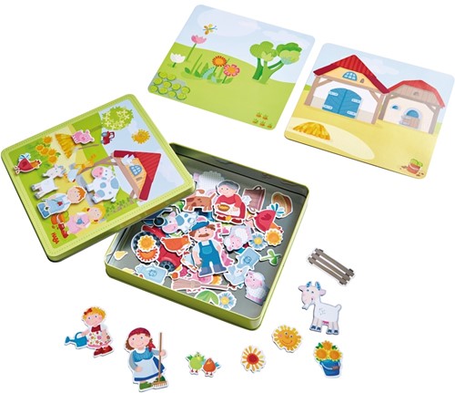 Haba Magnetspiel Bauernhof Peter und Pauline - Magnetische Spielbox Set