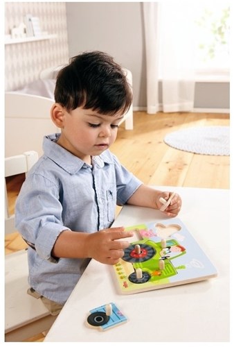 Haba Holz-Steckpuzzle Bauernhof - Lernspielzeug für Kleinkinder-3