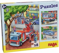 Haba Puzzle Spielzeug - Polizei, Feuerwehr und Rettungsdienst - Lernspiel