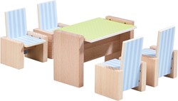 Haba Little Friends Puppenhaus Esszimmer Möbel - Spielset für kreatives Rollenspiel