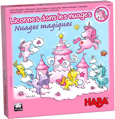 Haba Einhorn Glitzerglanz - Stapelwolken magisches Einhornspiel