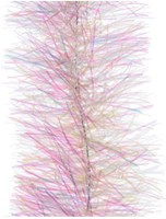 Decoris Girlande Weihnachts Lametta irisierend 7x270cm weiß rosa Glanz