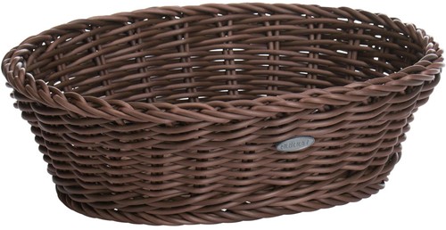 Saleen Mehrzweck-Korb, Gastrotauglich, Oval, 25,5 x 19 x 8 cm, Kunststofffaser, Dunkelbraun, 02056006101