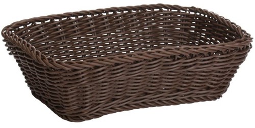Saleen Mehrzweck-Korb, Gastrotauglich, Rechteckig, 31 x 21 x 9 cm, Kunststofffaser, Dunkelbraun, 02020206101