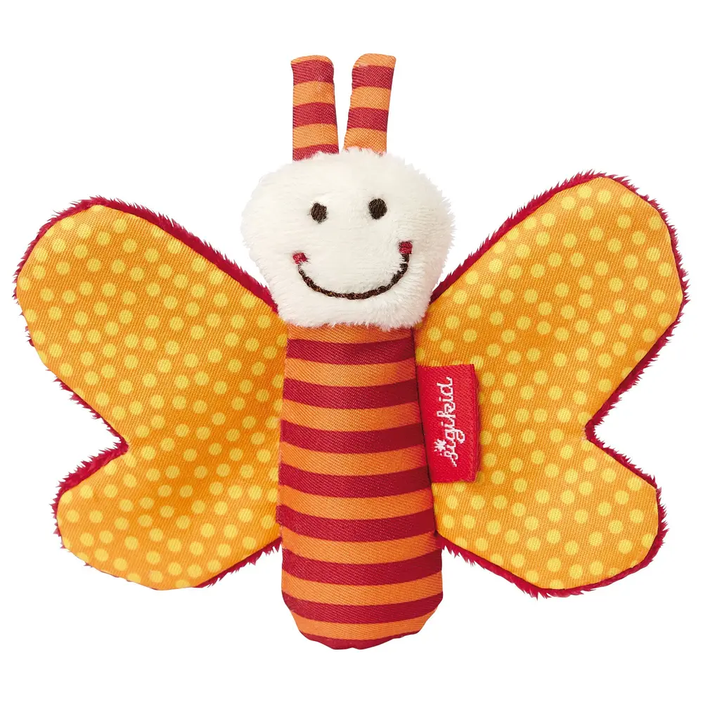 sigikid Babygreifling Schmetterling orange - knisterndes Babyspielzeug