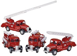 Goki Feuerwehrwagen Classic - Metall Spielzeugauto mit Rückzugmotor