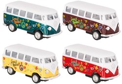 Goki Volkswagen Bus Spielzeugauto mit Rückzugmotor 1:64 Metall
