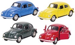 Goki Volkswagen Käfer Spielzeugauto mit Rückzugmotor, Metall, 1:34, 12cm