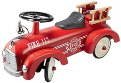Goki Rutschauto - Feuerwehrwagen - Metall Kinderfahrzeug