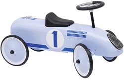 Goki Rutscherfahrzeug blau - Metall-Laufauto mit Gummireifen