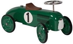 Goki Rutscherfahrzeug retro grün - Metallauto für Kinder