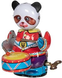 Goki Blechspielzeug - Panda Spielzeug mit Trommel - Vintage Blech