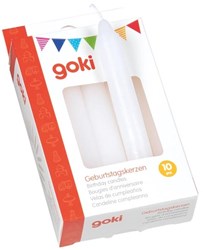 Goki Geburtstagskerzen weiß 10er Set für Geburtstagstorte